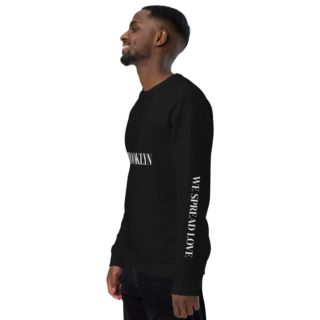 BROOKLYN - WE SPREAD LOVE Unisex organic raglan sweatshirt